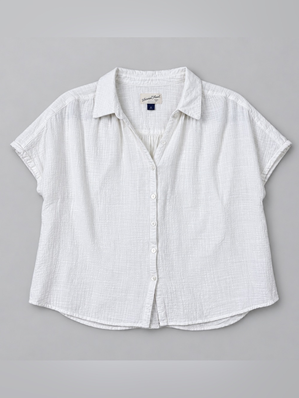 Gauze Cotton Button Up Top XL Coastal Euro Summer Beachy Fisherman
